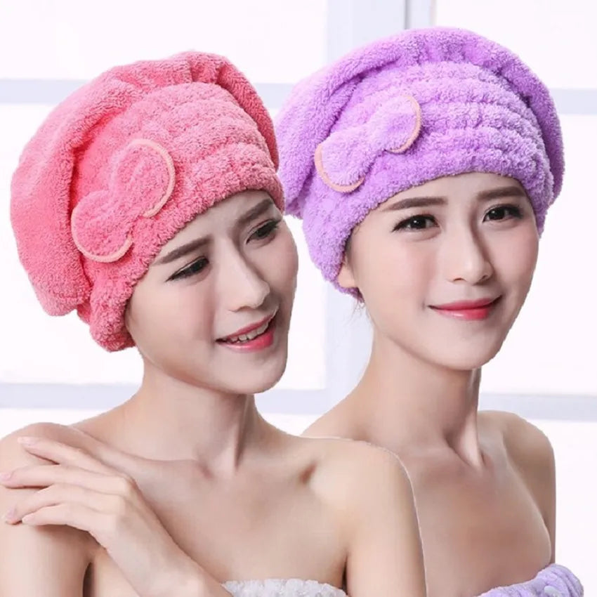 Effortless Hair Care with Microfiber Quick Drying Towel Cap – Your Stylish Bathroom Accessory for Women!