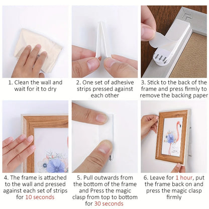 Double-Sided Adhesive Wall Strips — 12/24 Pairs Removable Hooks for Damage-Free Hanging
