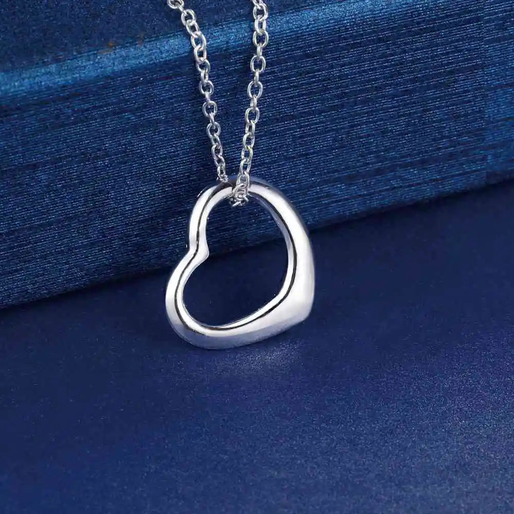 Original 925 Sterling Silver Heart Bracelet & Necklace Set for Women | Fashion Designer Jewelry for Parties & Weddings | Holiday Gift