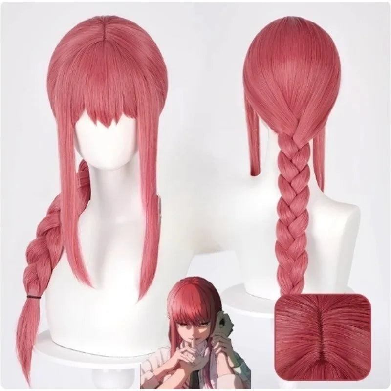 Makima Chainsaw Man Cosplay Headwear - Red Anime Costume Accessory with Wig