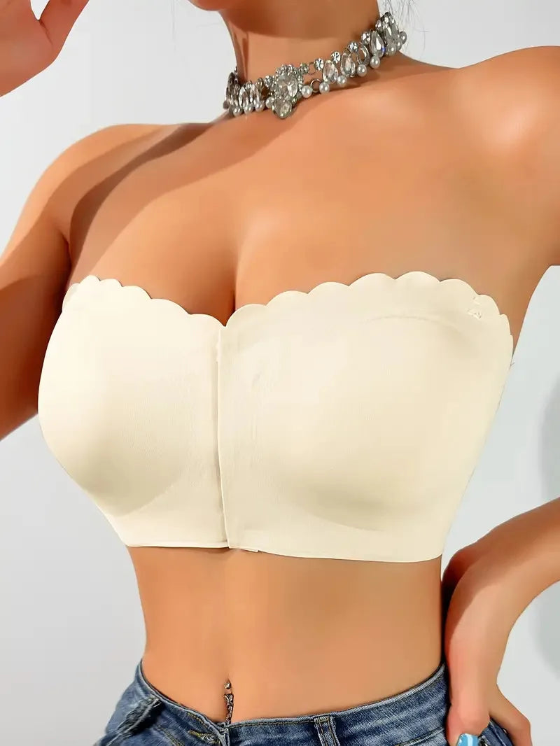 Front Button No-Wire Bra — Smooth, Breathable, Comfortable Underwear, Solid Color, Invisible & Seamless Design