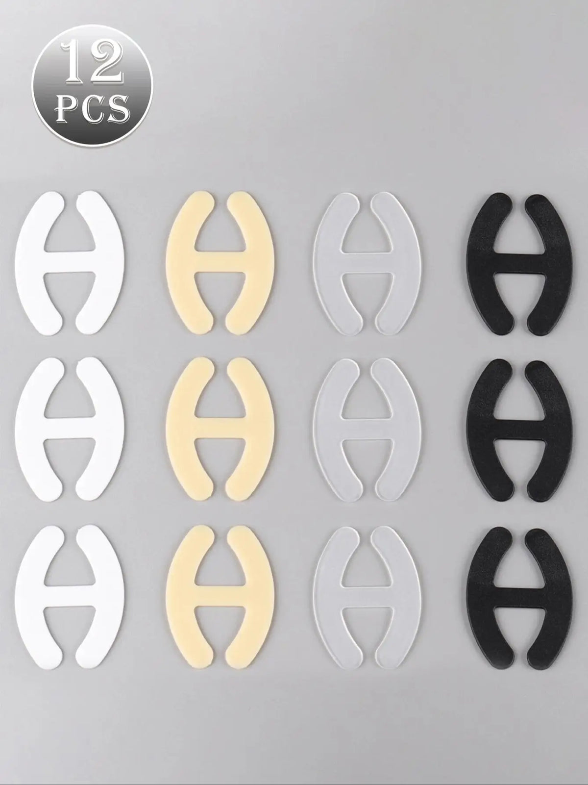 12-Piece H-Shape Bra Strap Clips - Anti-Slip Strap Holders for Women’s Bras and Cleavage Control