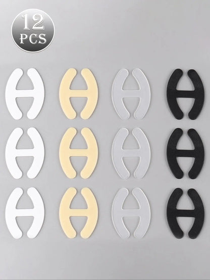 12-Piece H-Shape Bra Strap Clips - Anti-Slip Strap Holders for Women’s Bras and Cleavage Control