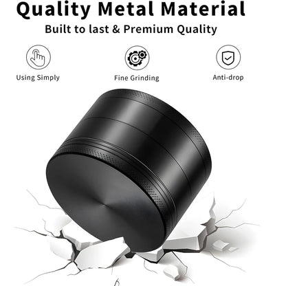 2.5" (63mm) 4-Layer Metal Herb Grinder — Zinc Alloy Tobacco & Spice Crusher for Smoking Accessories