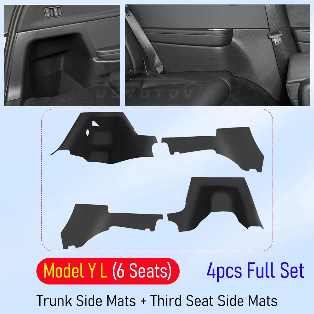 Tesla Model YL 2026 Door Sill Protectors – Anti-Kick Guards, Seat Rail Pads and Trunk Side Cover Mats