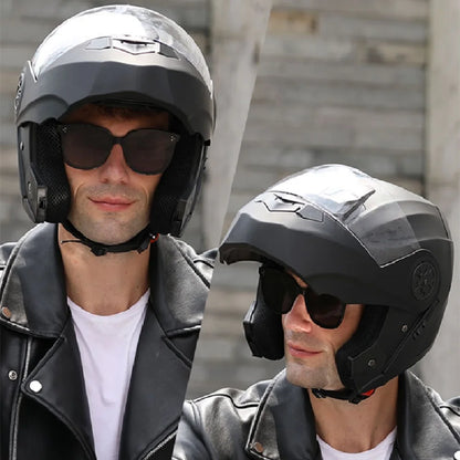 BLD Personalized Full Face Motorcycle Helmet – Dual Lens Modular Flip-Up Casco Moto for Men & Women