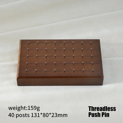 High-Quality Beech Wood Jewelry Display Stand — Push Pin Holder for 16G/14G Threadless Piercing & Body Jewelry