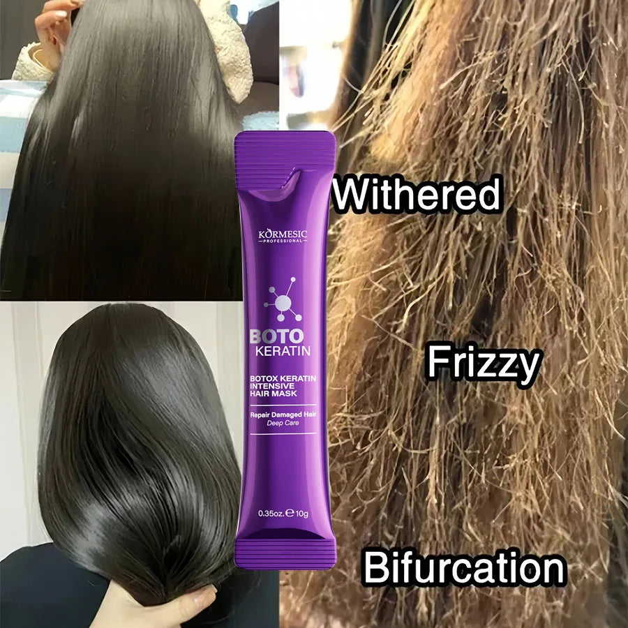 Keratin Hair Repair Mask - 5 Second Deep Moisture Treatment for Smooth Shiny Frizz-Free Hair
