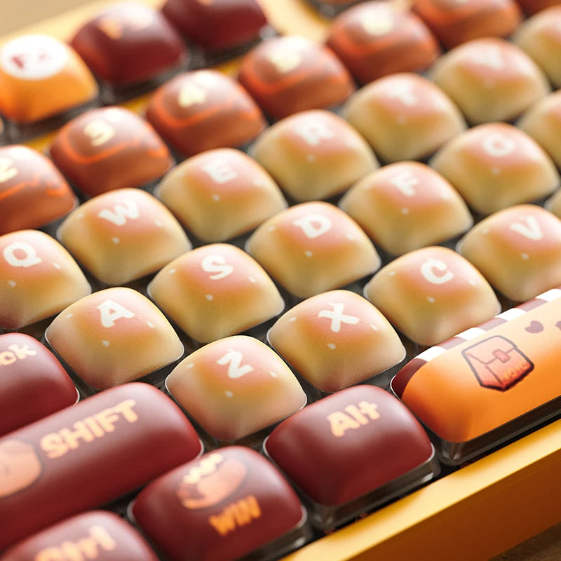 125-Key MOG Profile PBT Keycap Set - Cute Rounded Dye-Sublimation Keycaps for Cherry MX Keyboards