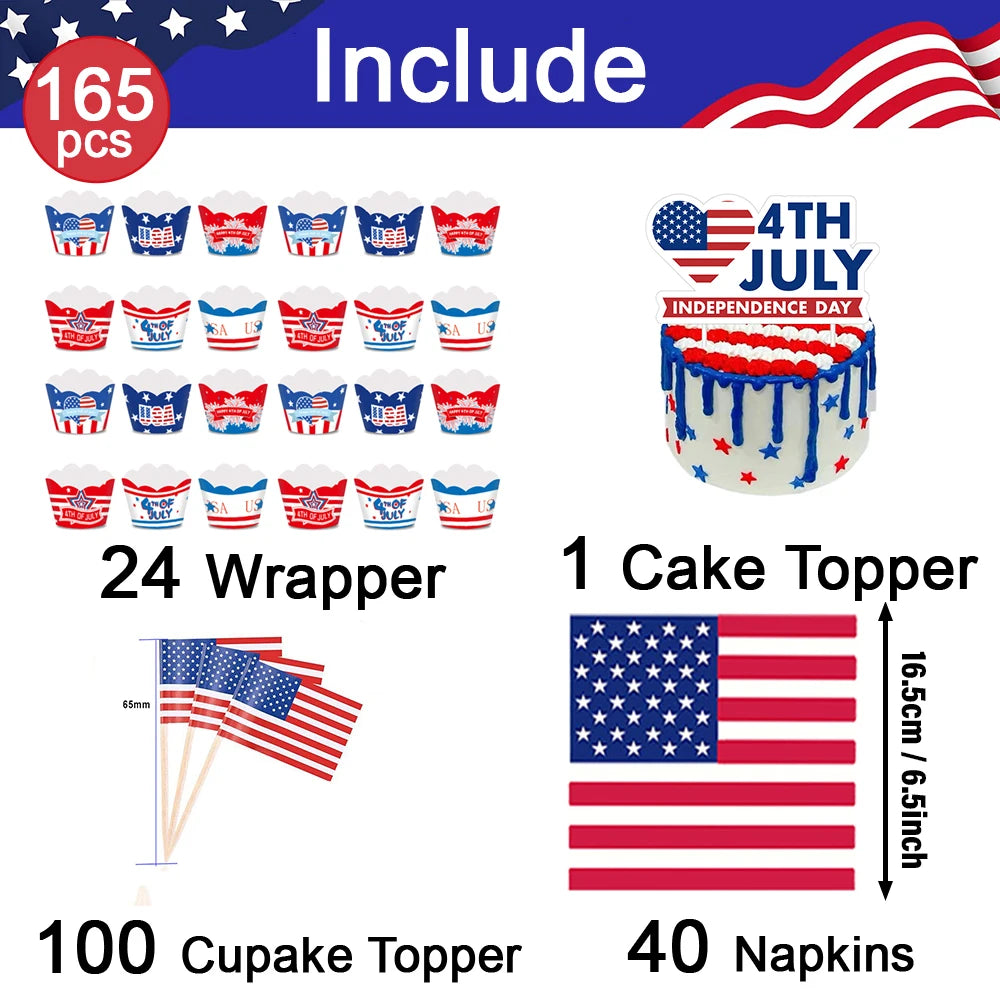 American 4th of July Party Decorations Set – Independence Day Banner, Balloons & Table Supplies for Patriotic USA Theme Celebration