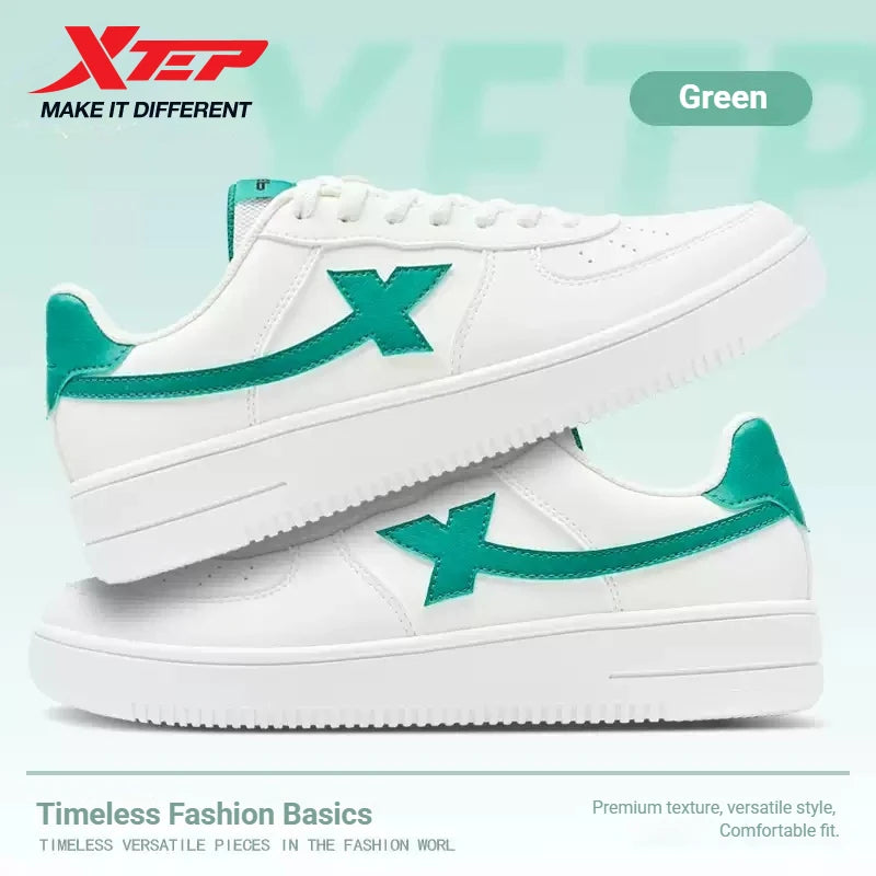 Xtep Men's Skateboarding Shoes - Trendy Street Style Low-Top Thick Sole Sneakers for Jogging & Casual Wear