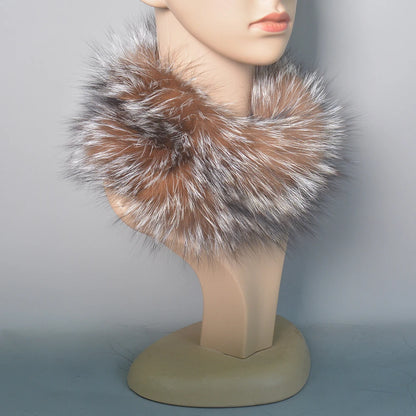 2025 Real Fox Fur Scarf and Headband – Luxury Winter Neck Warmer for Women, 100% Natural Fur, Elastic Ring Muffler