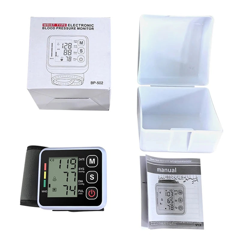 English Voice Digital Wrist Blood Pressure Monitor – High-Accuracy Electronic Sphygmomanometer Tonometer