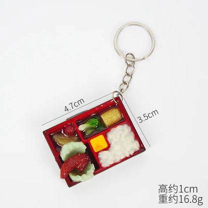 PVC Sushi Food Box Keychain – Mini Lunch Dollhouse Toy Keyring, Wholesale