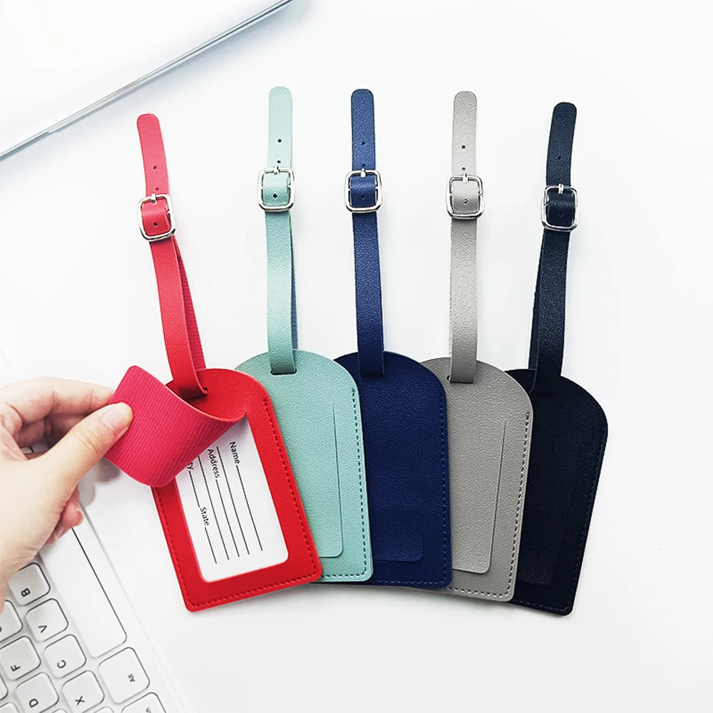 Custom Initial Luggage Tag – Personalized Name & Letter Tags for Men & Women, PU Travel Suitcase Label, Engraved Logo Airplane Accessories