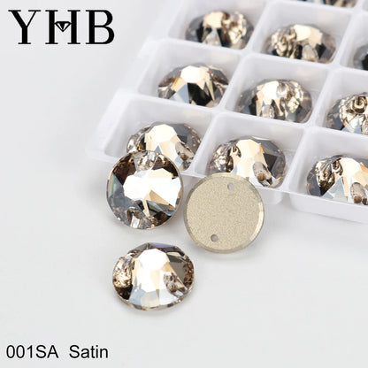 YHB XIRIUS AB Moonlight Glass Crystal — Flatback Sew-On Rhinestones for Garments, Clothes & Bags