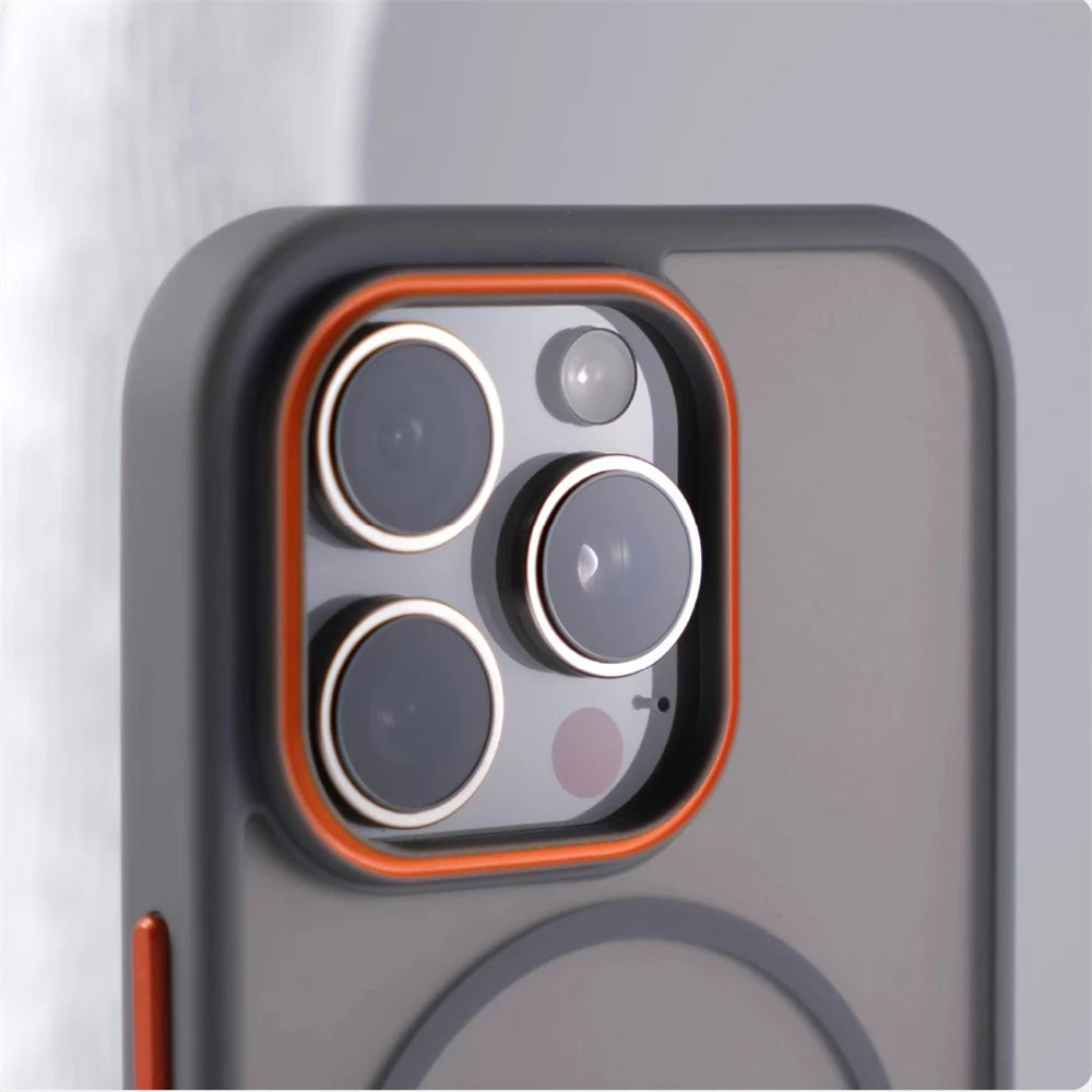 Luxury Matte Translucent MagSafe Case — Shockproof Wireless Charging Cover for iPhone 12–17 Pro/Max/Plus