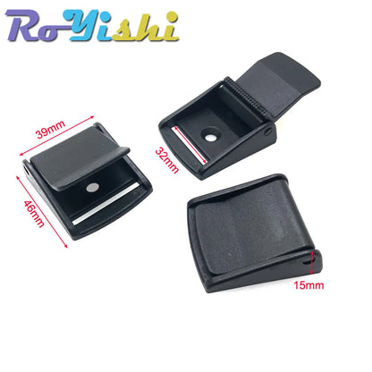 5Pcs Plastic Cam Buckle Set – Adjustable Black Toggle Clips for Backpack Straps & Webbing (5/8”–2” Sizes)