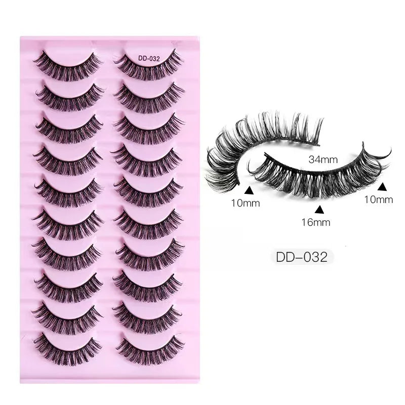 2/10 Pairs 3D Mink Strip False Eyelashes – Dramatic Fake Lash Extensions for Makeup