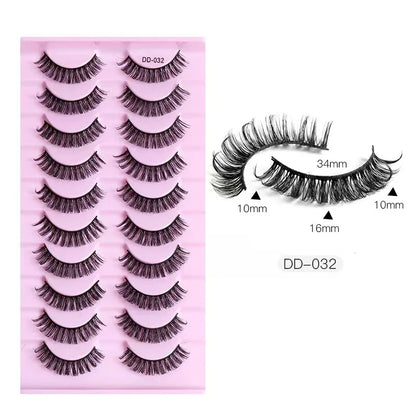 2/10 Pairs 3D Mink Strip False Eyelashes – Dramatic Fake Lash Extensions for Makeup