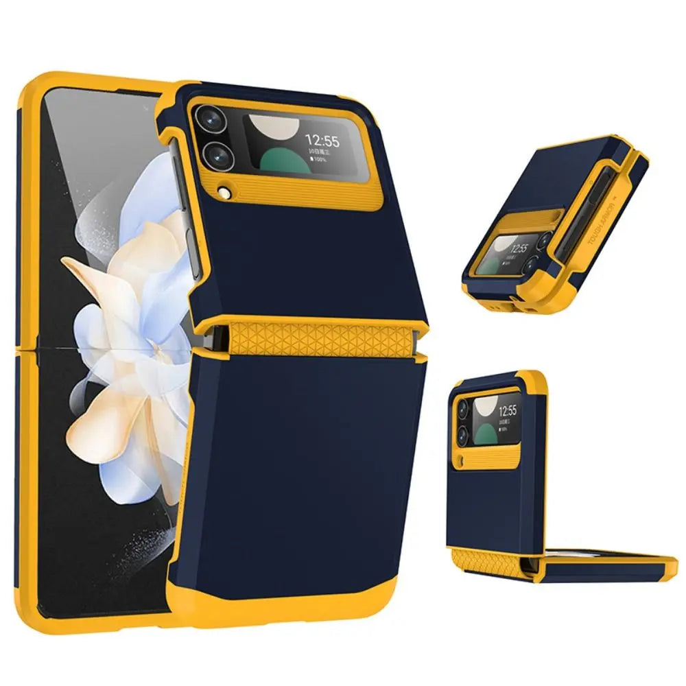 PC TPU Z Flip 3/4/5 Case: Shockproof Armor Phone Cover for Samsung Galaxy - Protective Hinge Mobile Phone Protector, New and Durable