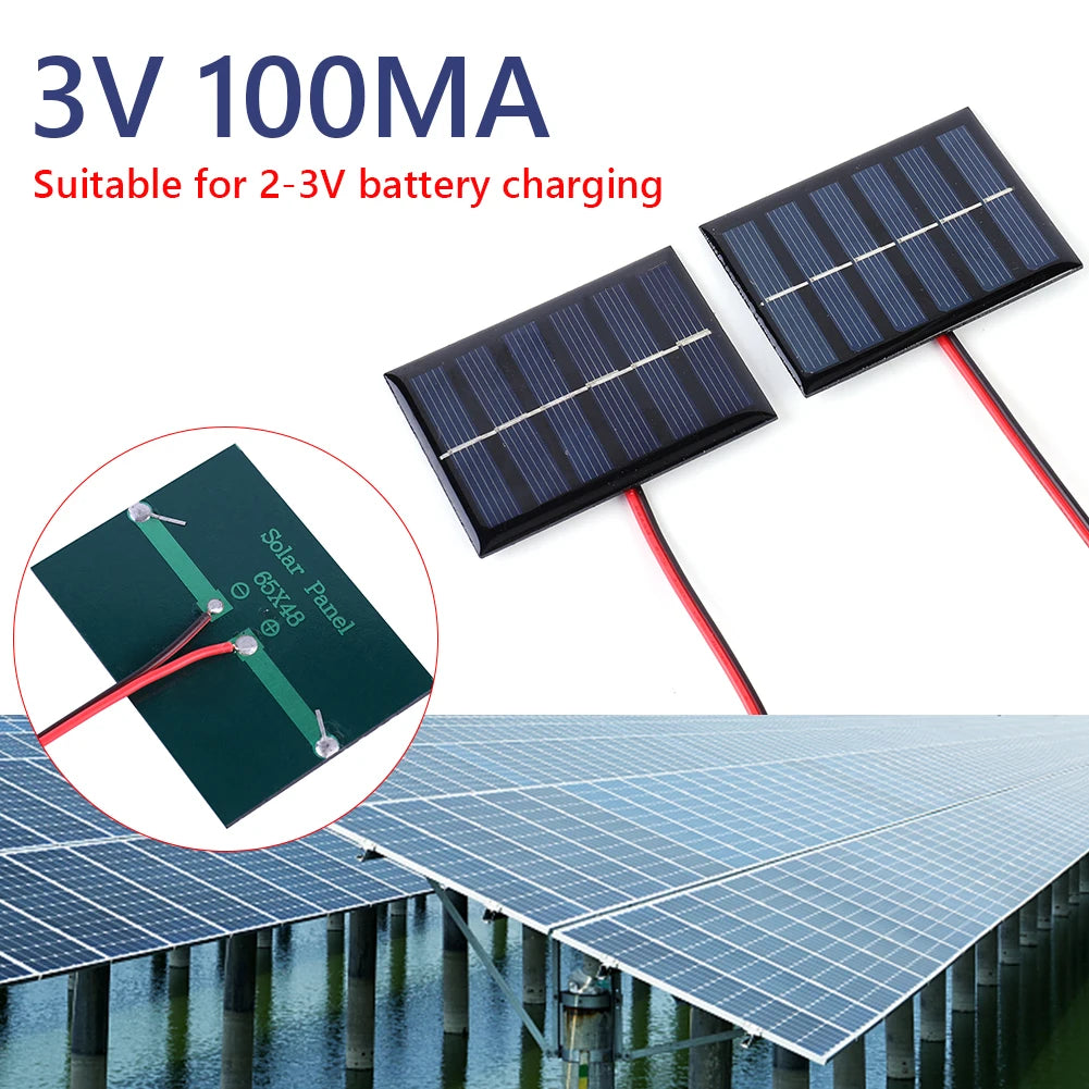 5W Mini Solar Panel 3V-12V - Polysilicon Solar Cell Module for Battery Charging, DIY Projects & Outdoor Devices