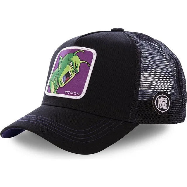 Dragon Ball Son Goku Embroidered Cap - Adjustable Hip Hop Trucker Mesh Sun Visor Hat for Men & Travel