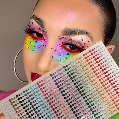 5D Face Diamond Gem Stickers - Colorful Rhinestone Body Makeup Tattoo for Festival, Nail Art & DIY Bling Style
