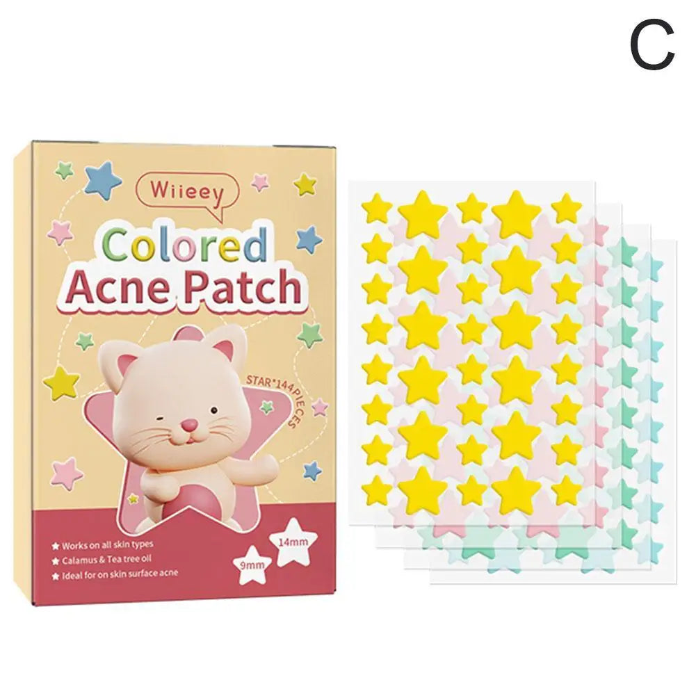 1400-Piece Colorful Star Pimple Patches - Invisible Breathable Hydrocolloid Acne Stickers for Blemish Coverage and Skincare
