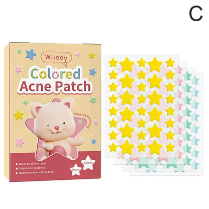 1400-Piece Colorful Star Pimple Patches - Invisible Breathable Hydrocolloid Acne Stickers for Blemish Coverage and Skincare