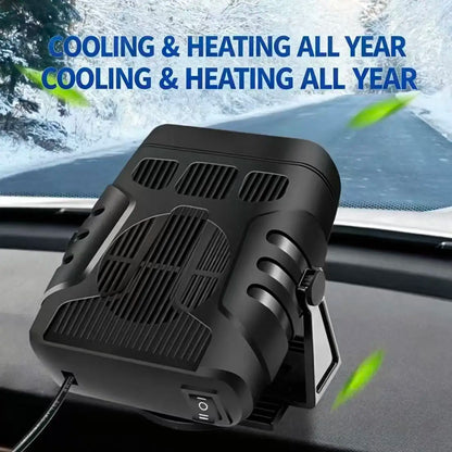 120W 12V Car Heater Fan - Portable 360° Adjustable Windshield Defroster & Defogger for Winter Driving