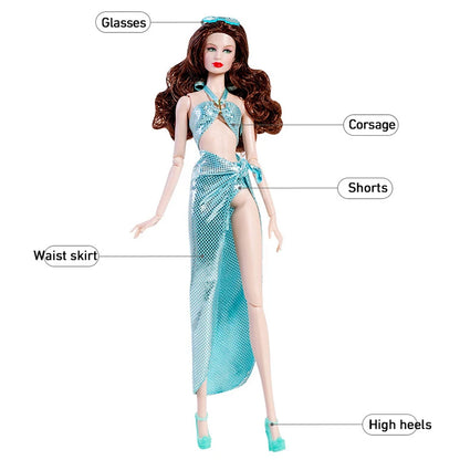 32cm Supermodel Doll Clothes – Fashion Beach Vacation Outfit, Princess Dress DIY Accessories Set, Collector Gift Toy