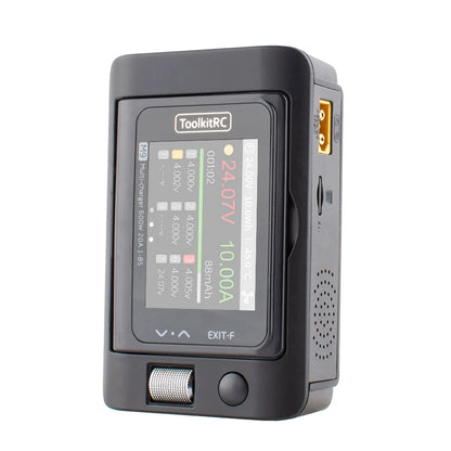 ToolkitRC M9 600W 20A Smart USB Fast Charger - Adjustable Screen Angle with Audio Function for 1-8S LiPo LiFe Batteries