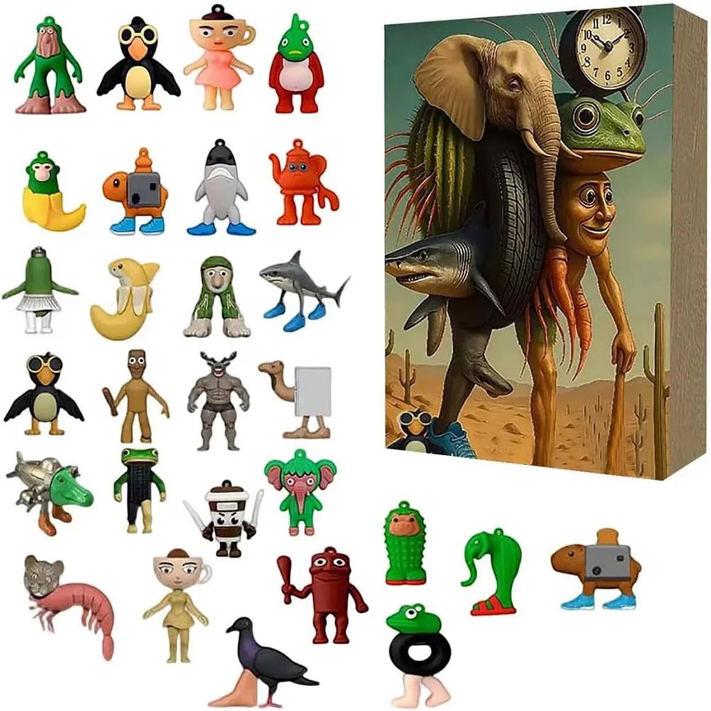24-Day Advent Calendar – Cartoon Character Collectible Silicone Mini Figures & Surprise Ornaments Gift
