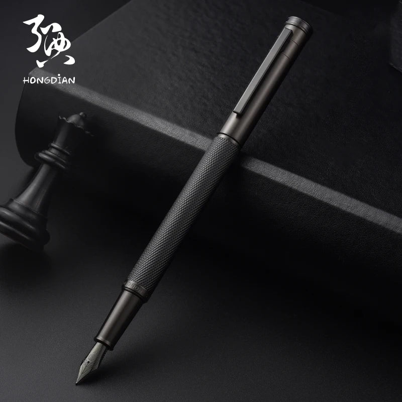LT Hongdian Titanium Black Forest Calligraphy Pen — Student & Business Ink Pen with Gift Box