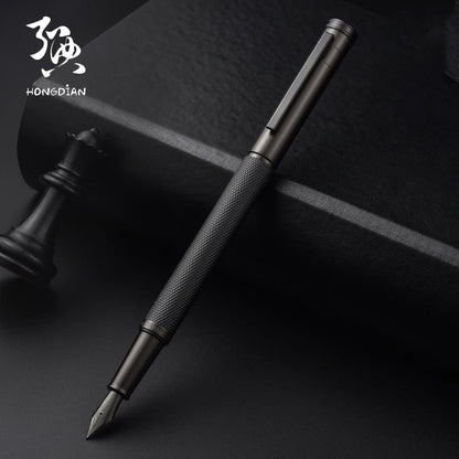 LT Hongdian Titanium Black Forest Calligraphy Pen — Student & Business Ink Pen with Gift Box