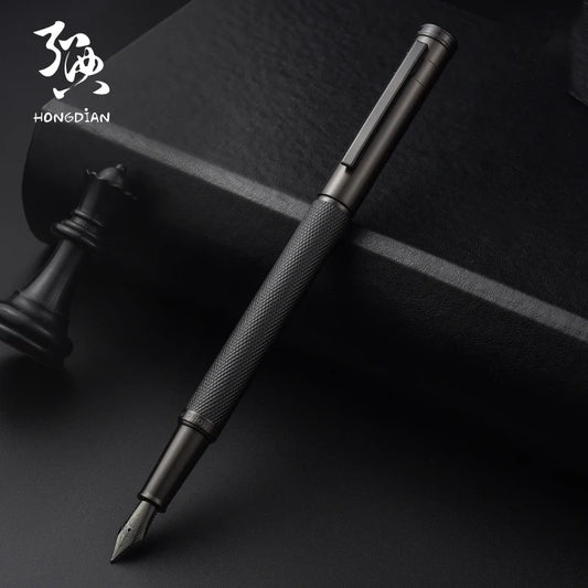 LT Hongdian Titanium Black Forest Calligraphy Pen — Student & Business Ink Pen with Gift Box