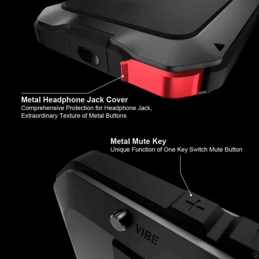 Heavy Duty Tank Metal Case – Shockproof Armor Cover with Gorilla Glass for iPhone 17, 16e, 16, 15, 14, 13, 12, 11 Pro Max, XR, X, 8 Plus