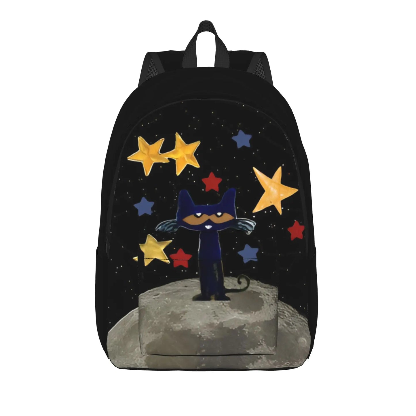 Pete The Cat Casual Backpack - Cartoon Student Laptop Shoulder Bag With Pocket For Men And Women