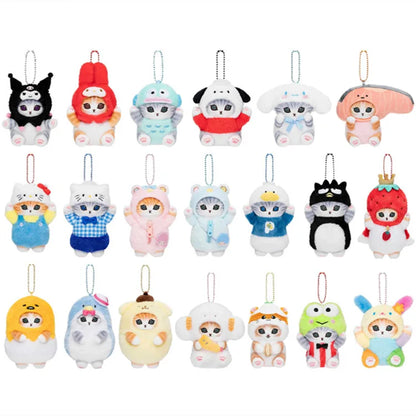 Kawaii Keychain Pendant – Cartoon Mofusand Shark Cat Cross-Dressing Doll, Backpack Decor & Toy
