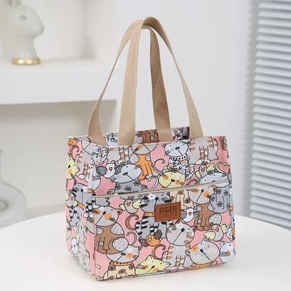Cute Cartoon Insulated Lunch Bag – Large Capacity Bento Cooler for School, Work & Travel