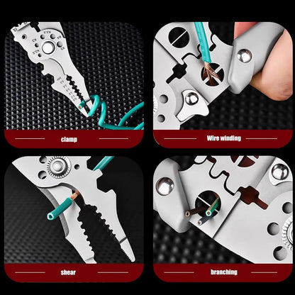 Professional Wire Stripper & Crimping Tool - Multi-Purpose Cable Stripper Pliers for Electrical & Fiber Optic Work