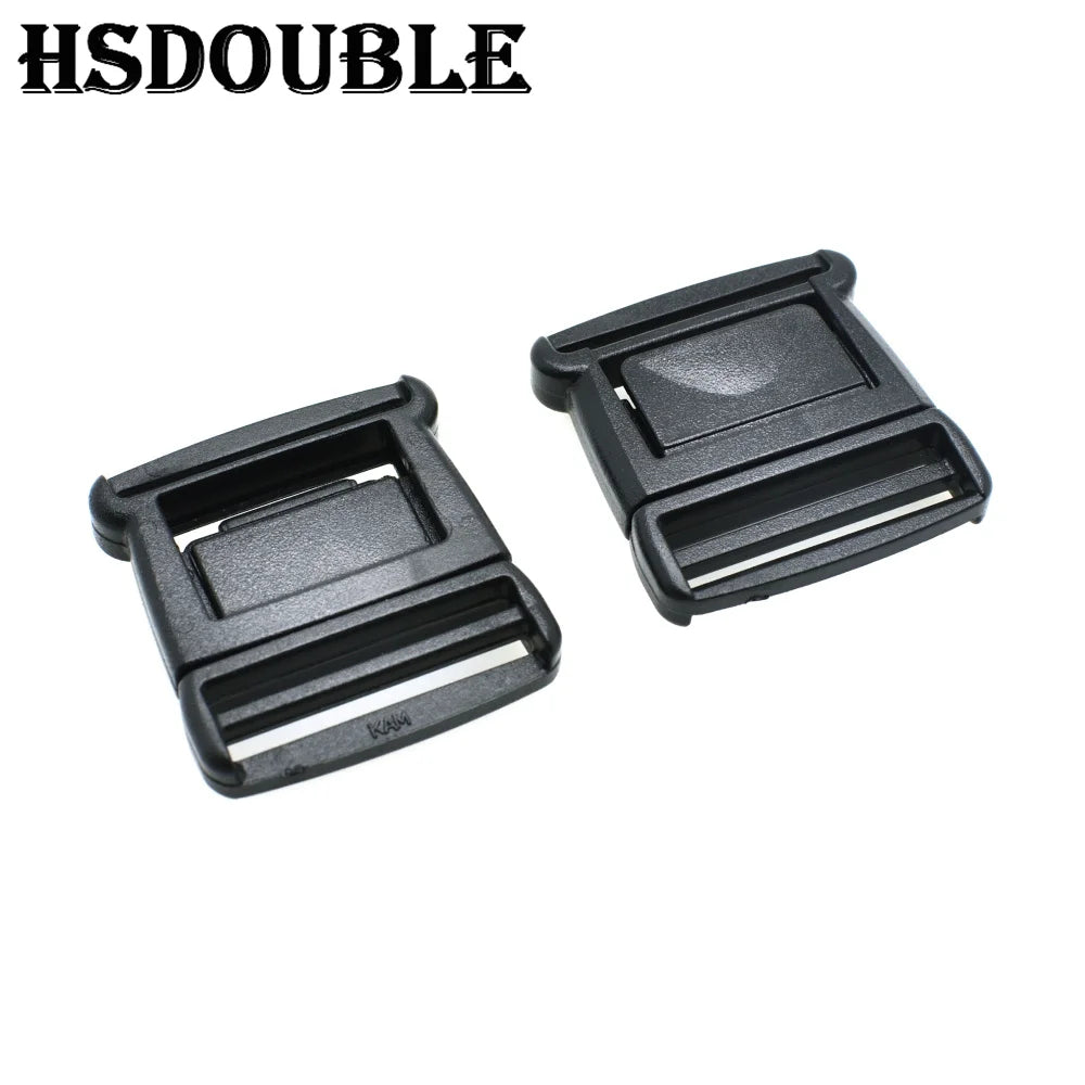 10pcs Black Plastic Center Release Buckle Set – Durable Outdoor Bag & Luggage Fastener Accessories for Travel & Student Bags