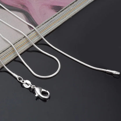 1MM 925 Sterling Silver Snake Chain Necklace – High-Quality Fashion Jewelry for Men & Women