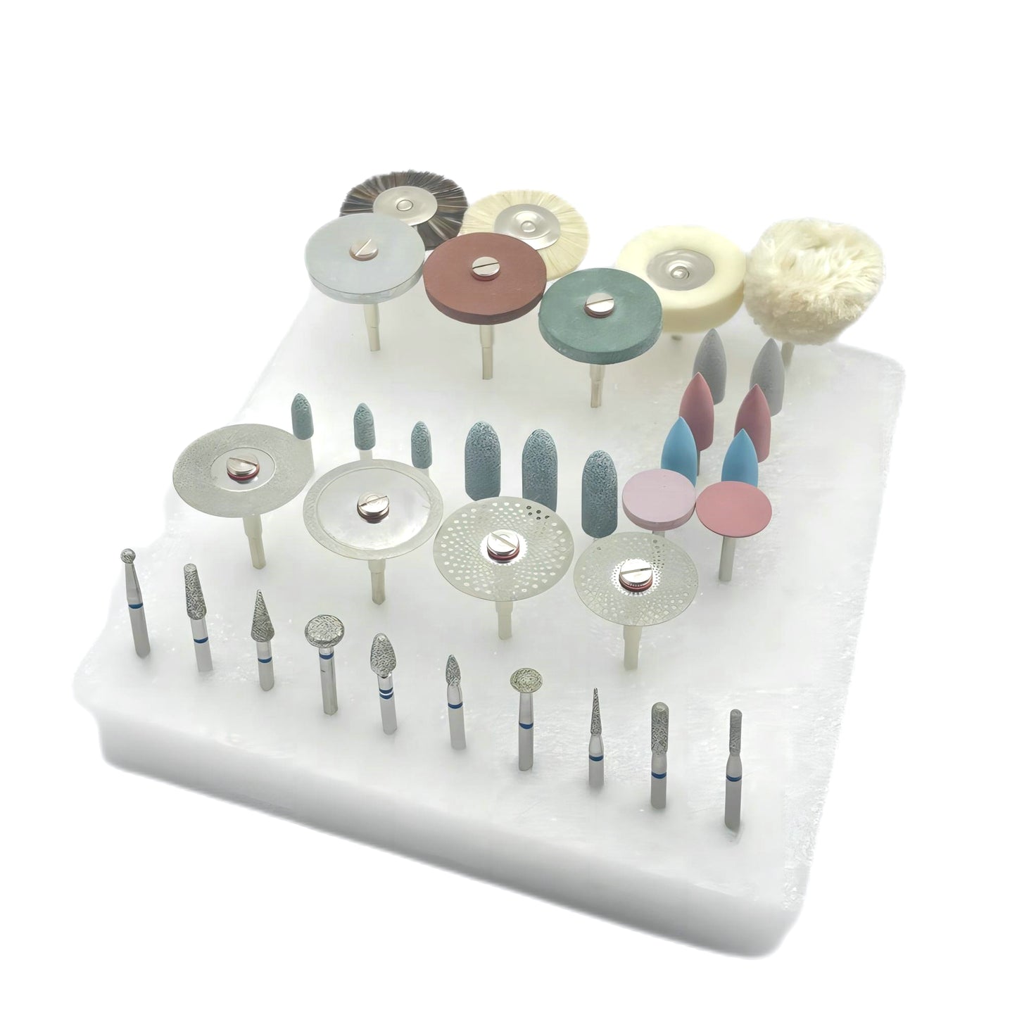 35pcs Dental HP Kit for Grinding & Polishing Ceramic Porcelain – Diamond Burs Brush Dentist Tool Set