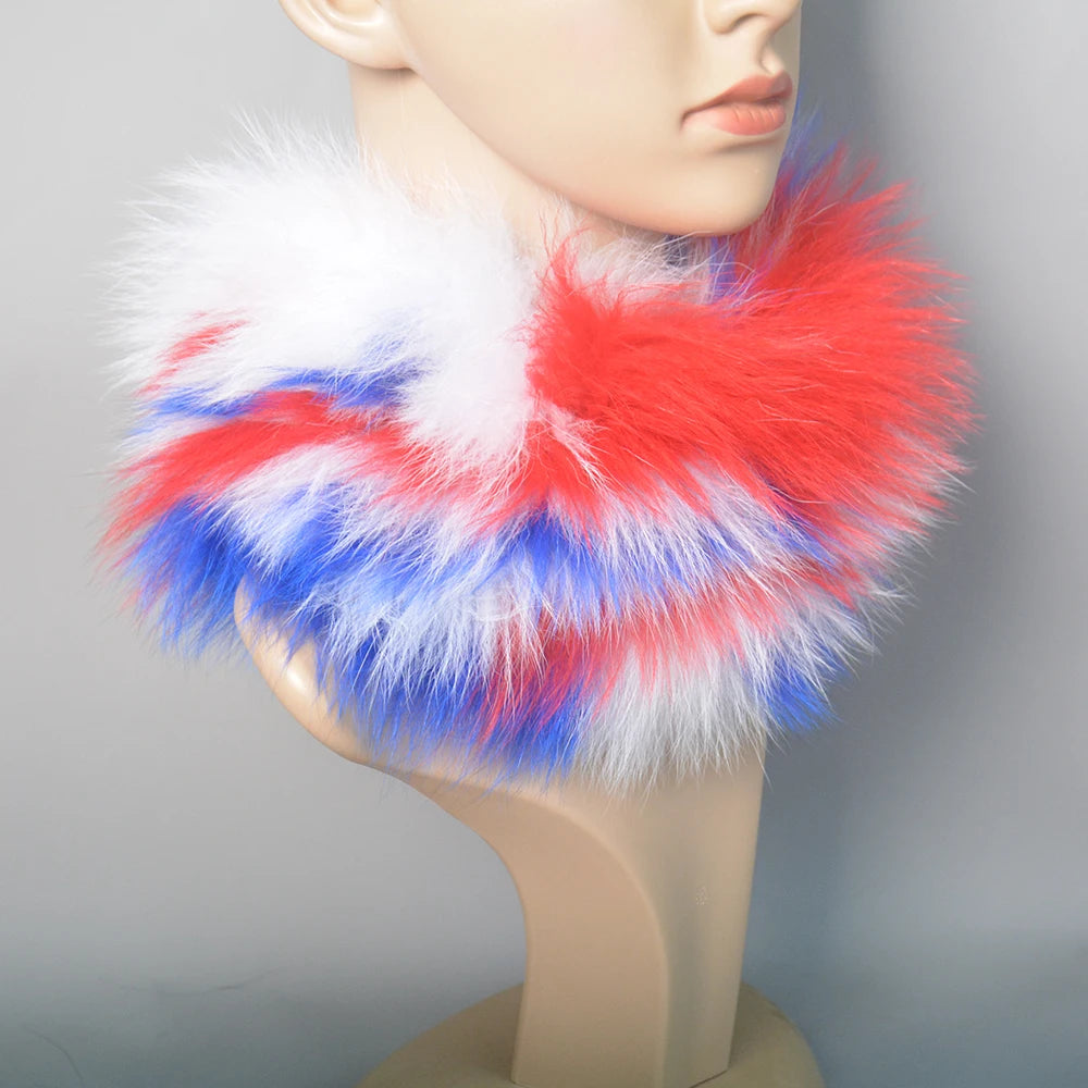 2025 Real Fox Fur Scarf and Headband – Luxury Winter Neck Warmer for Women, 100% Natural Fur, Elastic Ring Muffler