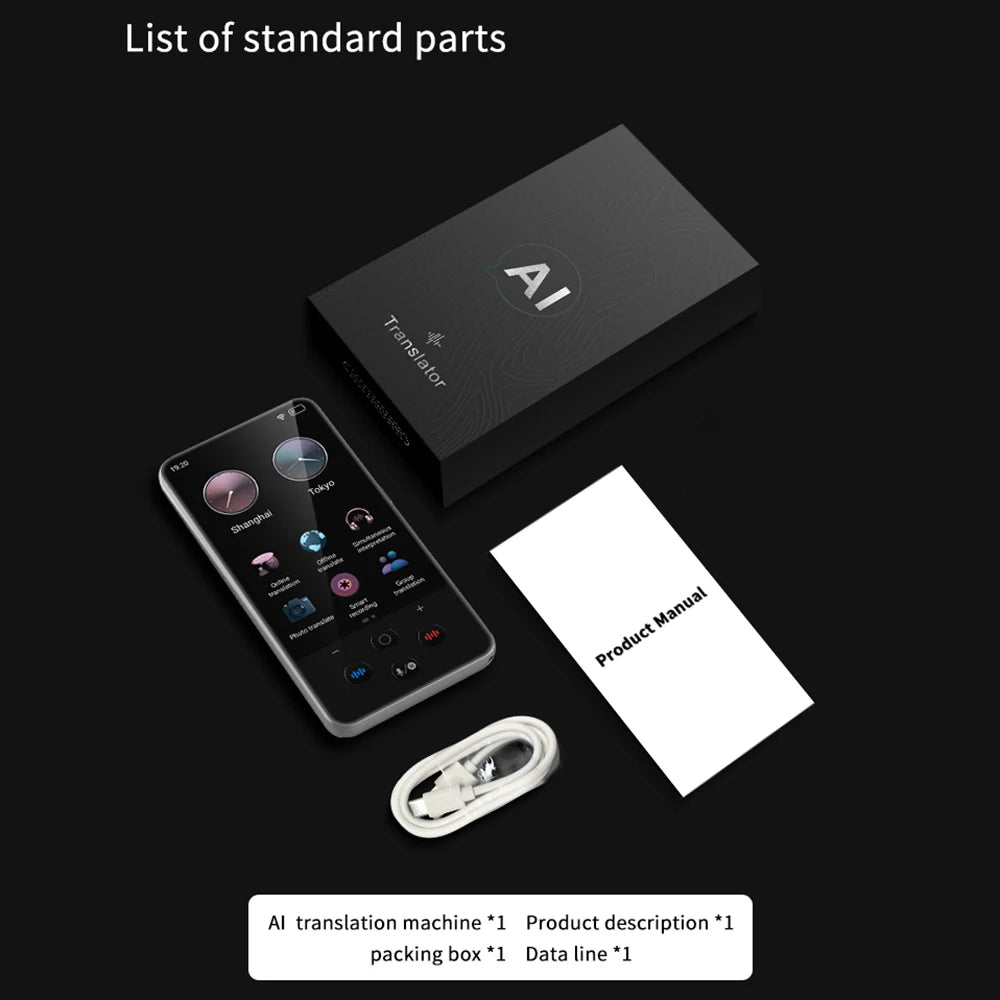 S85 Pro Language Translator Device – 138 Languages, 4-Inch Screen, Offline Voice & Video Translation, 8GB Storage, 2000mAh Battery