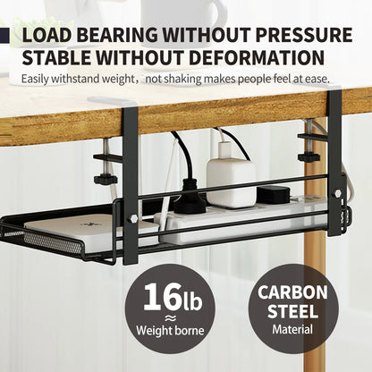 Under Desk Storage Rack Organizer – Hanging Office Basket Shelf, Workstation Partition Storage Solution for Office Desk Accessories & Space Saving Organization