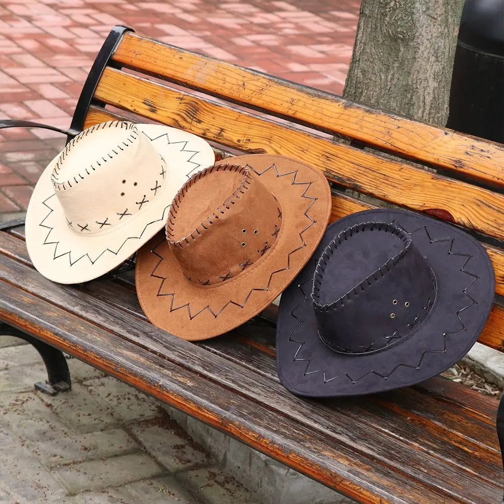 Unisex Western Cowboy Hat – Suede Cowgirl & Cowboy Style for Fashion & Party Wear
