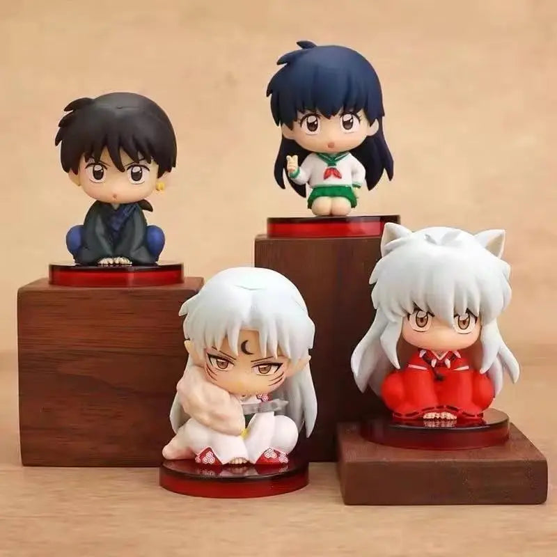 Q Version Inuyasha Figure Blind Box – Cute Sesshomaru & Kagome Sitting Model, Anime Decoration Gift for All Ages